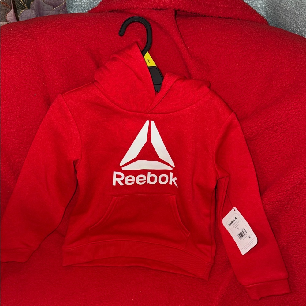 Reebok Red Kids Hoodie with White Logo